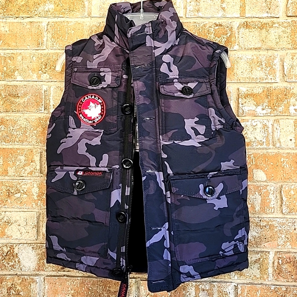 NWT Canada Weather Gear Boys Camo Puffer Vest